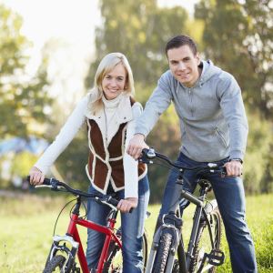 Happy Couple Biking