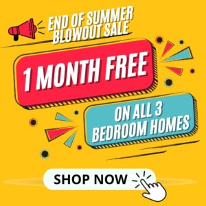 1 month free on all three bedroom homes
