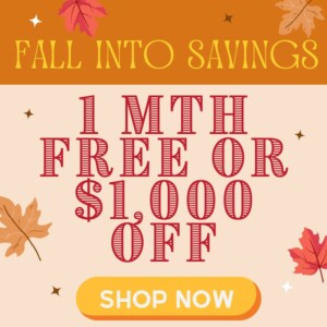 1 month free or $1,000 off